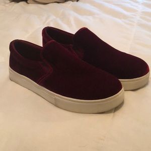 Maroon slip on shoes